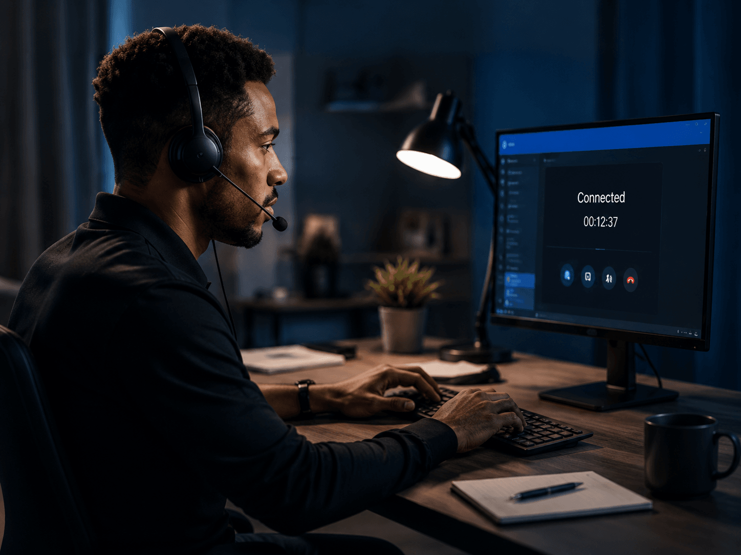 IT support specialist providing remote support